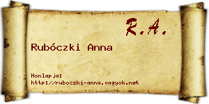 Rubóczki Anna névjegykártya