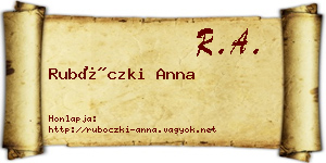 Rubóczki Anna névjegykártya