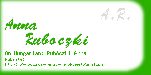 anna ruboczki business card